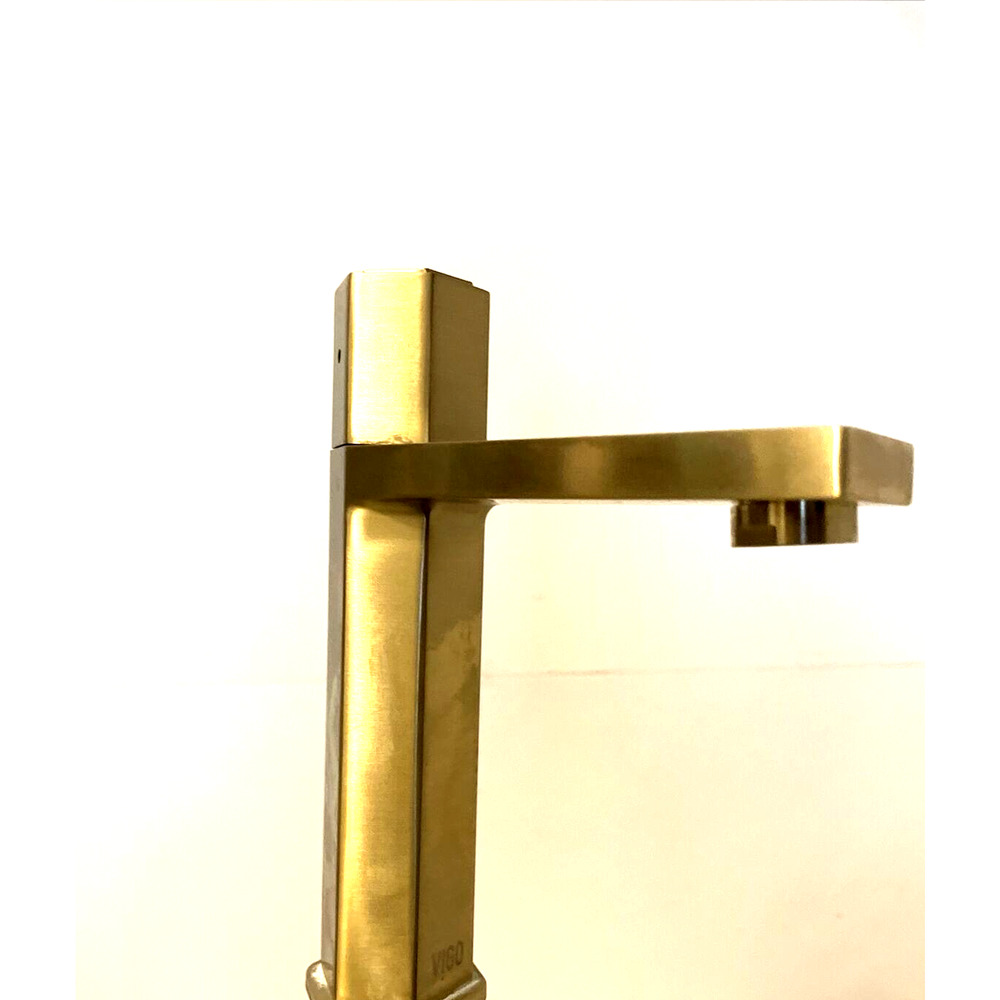 VIGO Bathroom Faucet 7.75" Single Handle-Hole Brass Material, Matte Brushed Gold